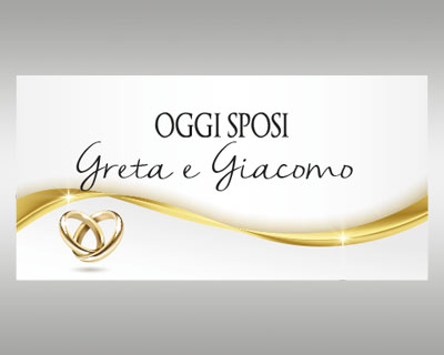 STRISCIONE MATRIMONIO SPOSI CON NOME - Stampa striscioni